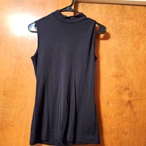 Vintage Beeline Fashion Sleeveless Black Top